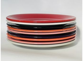 Fiestaware Lot Of 9 Dinner Plates