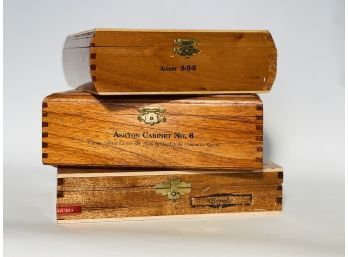 Trio Of Wood Cigar Boxes