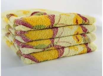Set Of 4 Vintage Butterfly Towels