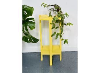Painted Yellow Wood Plant Stand