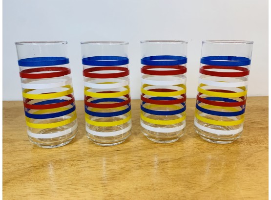 Vintage Striped Drinking Glasses