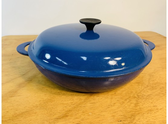 Vintage Le Creuset No. 30 Large Blue Sautee Or Sauce Pan With Lid