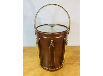 Tall Vintage Ice Bucket With Hanging Bar Tools