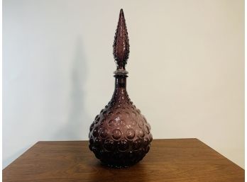 Tall Purple Murano Glass Genie Bottle