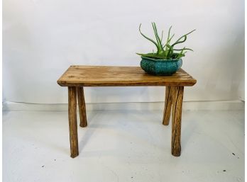 Contemporary Slab Wood Side Table