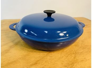 Vintage Le Creuset No. 30 Large Blue Sautee Or Sauce Pan With Lid