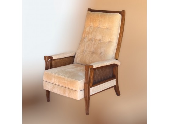 1970s  Burris Caned Vintage Reclining Chair