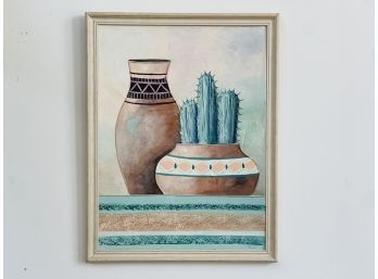 Signed Vintage Cactus Wall Art