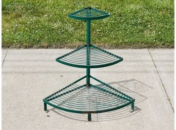 Heavyweight Green Metal Outdoor Plant Stand