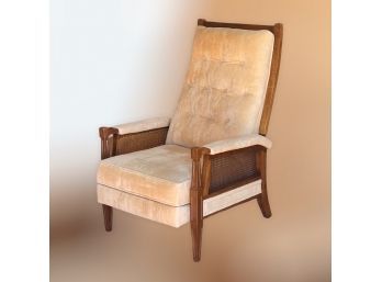 1970s  Burris Caned Vintage Reclining Chair