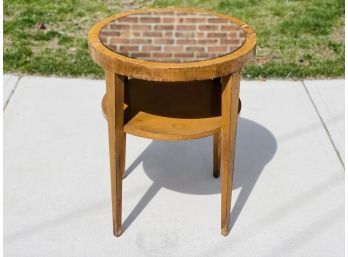 Vintage  Round Mirrored Accent Table (See Details)