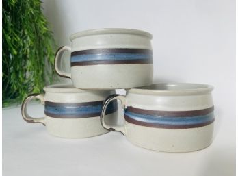 Stoneware Trio Of Soup Crocks Or Large Coffee Mugs