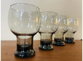 1980s Vintage Smoked Glass Bubble Glasses Set (14-16 Oz)