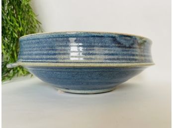 Studio Pottery Large Blue Centerpiece Or Pasta Bowl