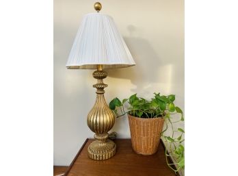 Vintage 1980s XL Gold Table Lamp
