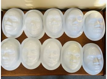 1979 Vintage Plastic Face Molds Set Of 10 (Taiwan)