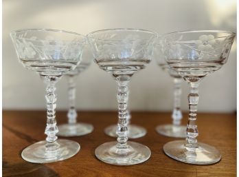 Set Of 6 Gorgeous Vintage Coupe Cocktail Glasses