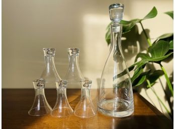 Modern Decanter And Cordial Glass Set