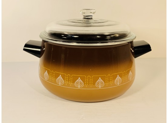 Vintage Cooking Soup Pot With Glass Lid
