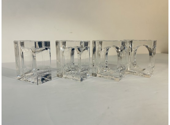 Acrylic Sushi Chopstick Holder And Napkin Rings In One. Set Of 4