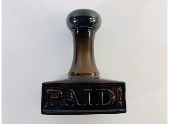 Vintage Avon Amber Glass Bottle Paid Rubber Stamp