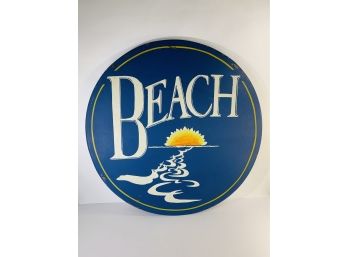 Contemporary Large Round Beach Sign