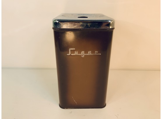 Mid Century Brown Sugar Tin Canister