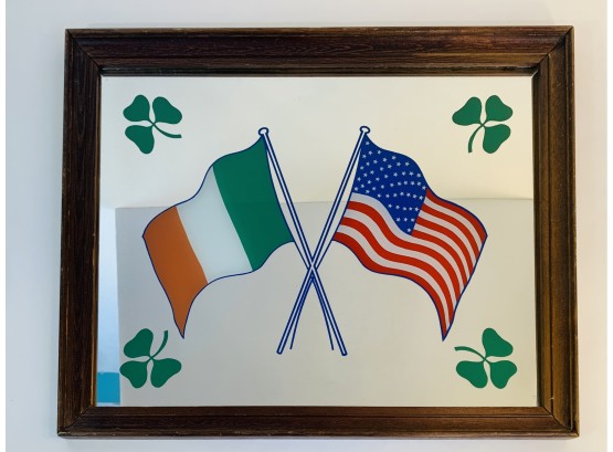 16' X 20' Vintage Irish & American Flag Mirror (Made In England)
