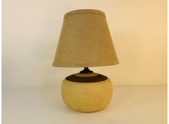 Vintage Pottery Lamp With New Shade