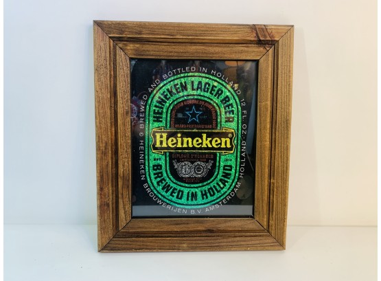 Vintage Heineken Foil Art Framed Swag
