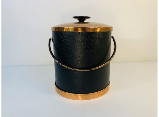Vintage Black And Copper Ice Bucket