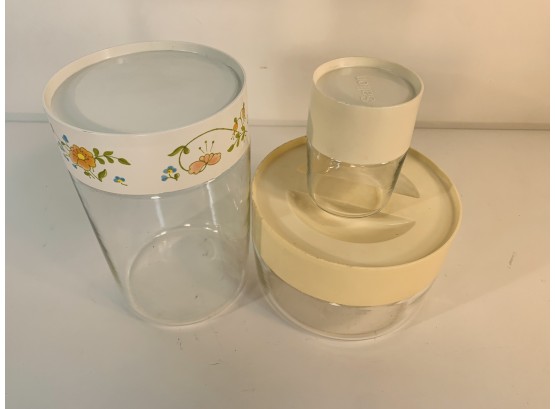 Vintage Pyrex And Salton Glass Jars Lot