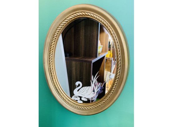 Vintage Oval Swan Mirror