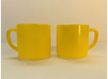 Vintage Fire King Yellow Mugs