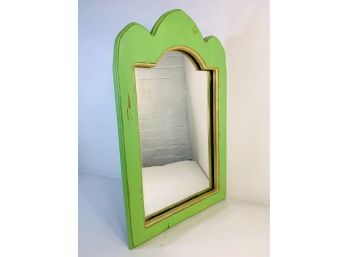 Vintage Neon Green Wood Mirror
