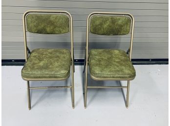 Vintage Folding Chairs Set Of 2