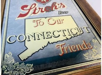 Vintage Strohl's Connecticut Beer Mirror