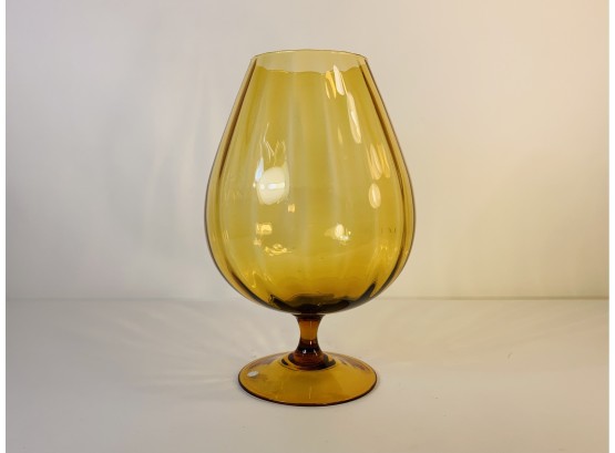 HUGE Mid Century Modern Amber Glass Snifter (ITALY)