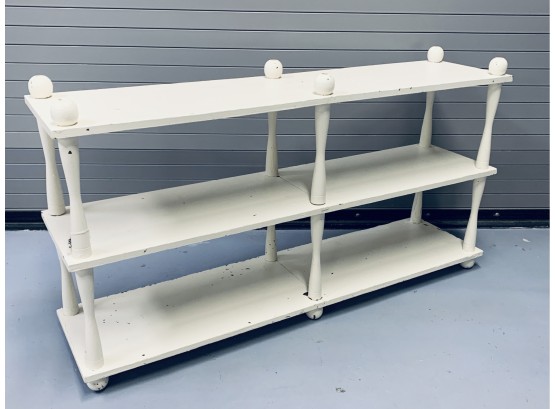 Large Vintage White 3 Tier Shelving Unit Or Display Shelf