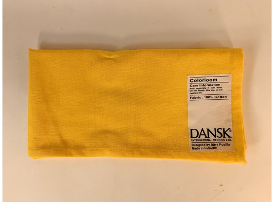 Dansk International Designs LTD NEW Set Of 12 Yellow Dinner Napkins