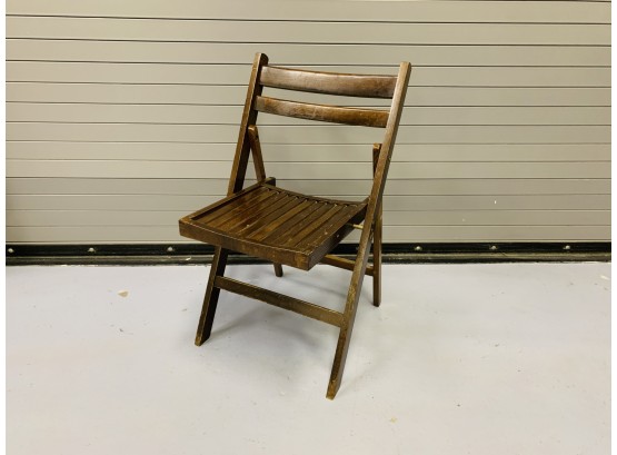 Vintage Dark Wood Folding Chair (Romania)