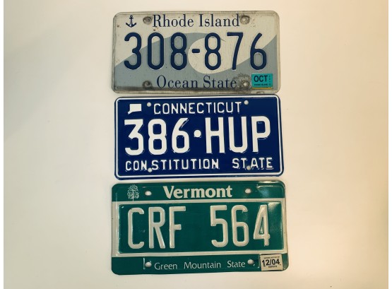 Retired License Plates Set Of 3