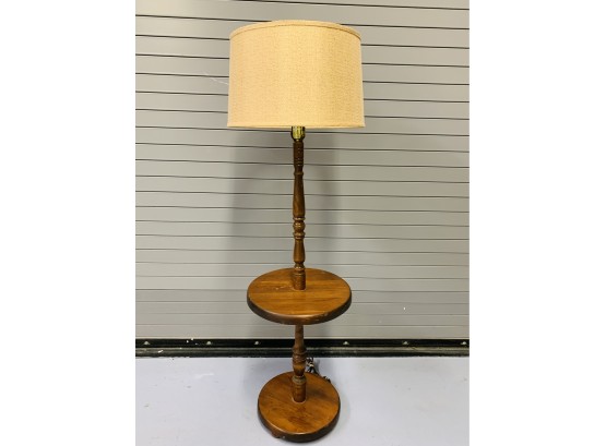 Tall Vintage Wood Table Lamp