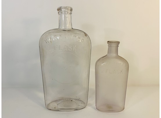Warranted Flask Bottles (One Found Buried In The Sand On Block Island)