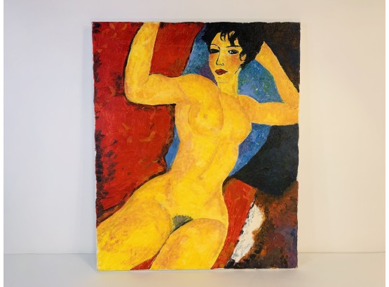 Female Nude Painting Signed F. Rugier