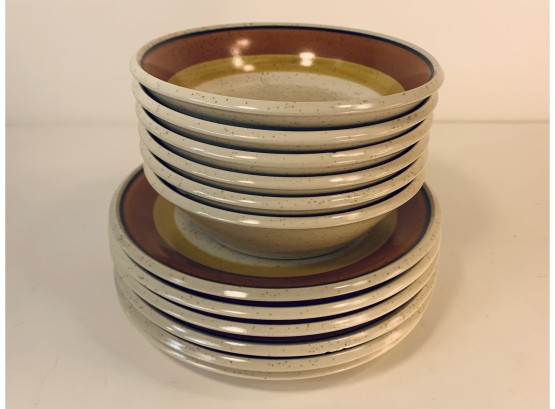 Vintage Imperial Tangerine Stoneware Dinnerware By W. Dalton (Japan)