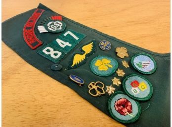 Vintage Rhode Island Girls Scouts Sash & Badges