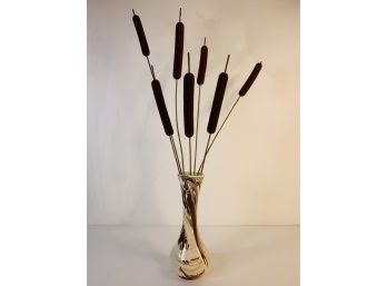 Vintage Swirl Vase With Faux Reeds