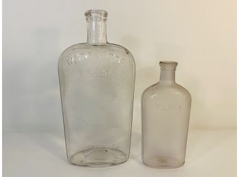 Warranted Flask Bottles (One Found Buried In The Sand On Block Island)
