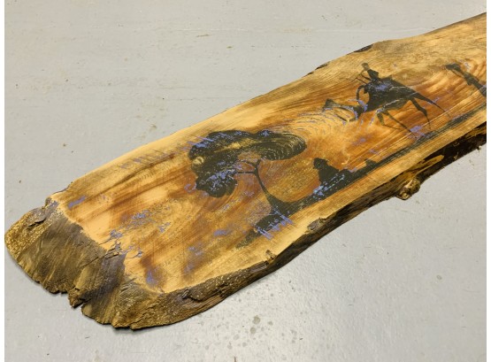LARGE Long Live Edge Wood Slab Art/wall Hanging/ Mantle Piece With Hidden Art
